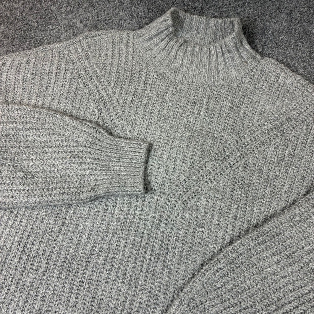 Old Navy Gray Mock Neck Shaker Stitch Sweater Dress Womens Size LT Large Tall